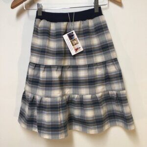 Skirt Girls 5 Midi‎ Blue Plaid Ruffle Tiered Cotton Preppy Mom and Pop's Kids